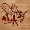Flying Insect Vector Graphics A detailed illustration of a flying bee in vector format.