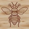 A detailed illustration of a bee with ornate design elements.