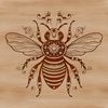 A stylized illustration of a bee in ornate detail, suitable for gardening or craft projects.