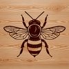 Beautiful Bee Illustration for Digital Projects An illustration of a bee in vector format, suitable for cutting machine designs or digital art projects.