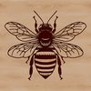 Stylized Bee Illustration for Graphic Design A stylized illustration of a bee with a body and wings, suitable for graphic design and digital art projects.