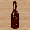 Beer Glass Design Vector Art A stylized illustration of a beer bottle with a frothy head and condensation on the glass.