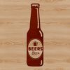 Rounded Beer Bottle Illustration A digital illustration of a beer bottle with a rounded shape and a handle.