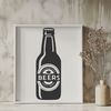 Beautiful Vector Drink Design A digital illustration of a beer bottle with detailed graphics, suitable for vector design.