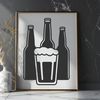 Hops and Glass Illustration A stylized illustration of a glass of beer, suitable for vector design and commercial or personal use.