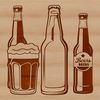 Hand-Drawn Beer Graphic A high-quality digital illustration of a glass filled with beer.