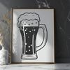 Beer Illustration in a Glass A detailed illustration of a glass filled with beer.
