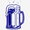 Clear Glass Beer Icon A single serving of beer in a clear glass with condensation on the outside.
