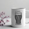 Free SVG Graphic of a Beer Bottle A glass filled with beer, suitable for clip art design.
