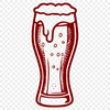 A stylish glass on a table illustration. A digital illustration of a beer glass on a table.