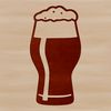 Beer in Glass SVG Design A stylized illustration of a glass containing a cold beer.