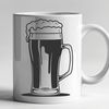 Beautiful Beer Design Illustration A detailed illustration of a glass of beer, suitable for cutting out or editing in design software.
