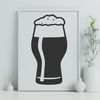 Stylized Glass Beer Illustration A stylized illustration of a glass filled with beer, suitable for vector design and cutting machine use.