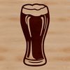 Beer Glass Graphic Design A refillable glass containing a cold beer, perfect for casual drinking or social gatherings.