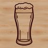 A stylized graphic representation of a beer in a glass, suitable for digital use.