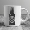 Digital Beer Label Design Template A digital illustration of a beer bottle with a label and condensation drops.