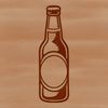 White Background Vector Beer Design Illustrated bottle of beer with frothy head on a white background, designed as vector art.