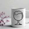 Beautiful Glass of Beer SVG Vector A clear illustration of a beer glass filled with frothy liquid.