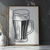 Glass of Beer Clip Art Vector A stylized glass containing a frothy beer, suitable for digital crafting.