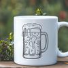 Beautiful Beer Illustration for Vector Designs A stylized illustration of a beer in a glass, suitable for vector graphics and cutting machine designs.