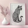 Wild Cat Illustration - Free Vector Graphics A sleek and agile wild big cat species, the Ocelot, sitting on its haunches in a graphic illustration.