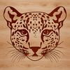A wild big cat with distinctive markings, isolated against a white background.