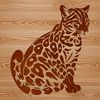 Wildcat Illustration in a Natural Setting A digital illustration of an ocelot sitting in a natural environment.