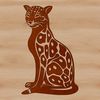 Ocelot Silhouette Vector A sitting wild animal with a large body and distinctive markings.