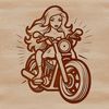 A motorcycle illustration with sleek design, ideal for vector art projects and cutting machine stencils.