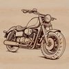 An editable vector graphic representation of a motorbike in various styles.