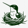 Colorful Bird Silhouette for Design and Printing Illustrated hummingbird in flight, a vector graphic for digital design and printing.