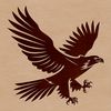 Majestic Winged Companion Illustration Illustration of a soaring eagle in flight, a majestic wild bird with outstretched wings.