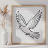 Dove Illustration SVG File A white bird with a gentle expression, symbolizing peace.