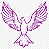Dove Clip Art Design A white dove with outstretched wings, symbolizing peace and tranquility in various religious contexts.