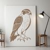 Vector Design Bird Icon Vector illustration of a bird of prey, specifically a falcon in flight profile.