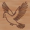 A simple line drawing of a bird, suitable for various design applications.
