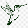 Colorful Hummingbird Close-Up A close-up of a hummingbird's beak and feathers, designed as a high-quality clip art image.