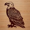 A majestic eagle perched on a branch, depicted in detailed vector art.