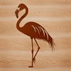 A single flamingo standing on one leg in a natural outdoor environment.