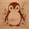 Penguin in Floral Pattern Illustration A simple illustration of a penguin in a stylized floral pattern.