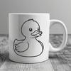 Simple White Duck Silhouette A simple illustration of a white duck with a yellow beak.