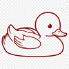 Whimsical Waterfowl Designs A simple illustration of a duck in various colors and poses, suitable for graphic design.