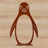 Cute Penguin Vector Design Free Download A vector graphic design featuring a cute penguin in a simple landscape setting.