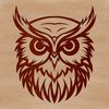Wild Owl Portrait in Vibrant Colors Realistic illustration of a wild bird's head, showcasing the details of an owl's feathers and facial features.
