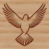 A graphic illustration of a dove in flight, suitable for vector design and cutting machine projects.