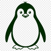 An outline design of a single penguin with a minimalist style.