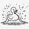 Colorful Bird SVG Design Elements A vector illustration of a duck in various poses, suitable for digital design and cutting machine projects.