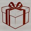 Gift Box Illustration in Minimalist Style A minimalist illustration of a gift box with a flat top and four corner points.