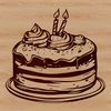 Beautiful Birthday Dessert Illustration A colorful birthday cake with candles lit on top, suitable as vector art for various designs.