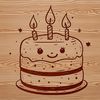 Colorful Cakes and Candles Design A colorful illustration of a birthday cake with candles, ideal for crafting or design projects.